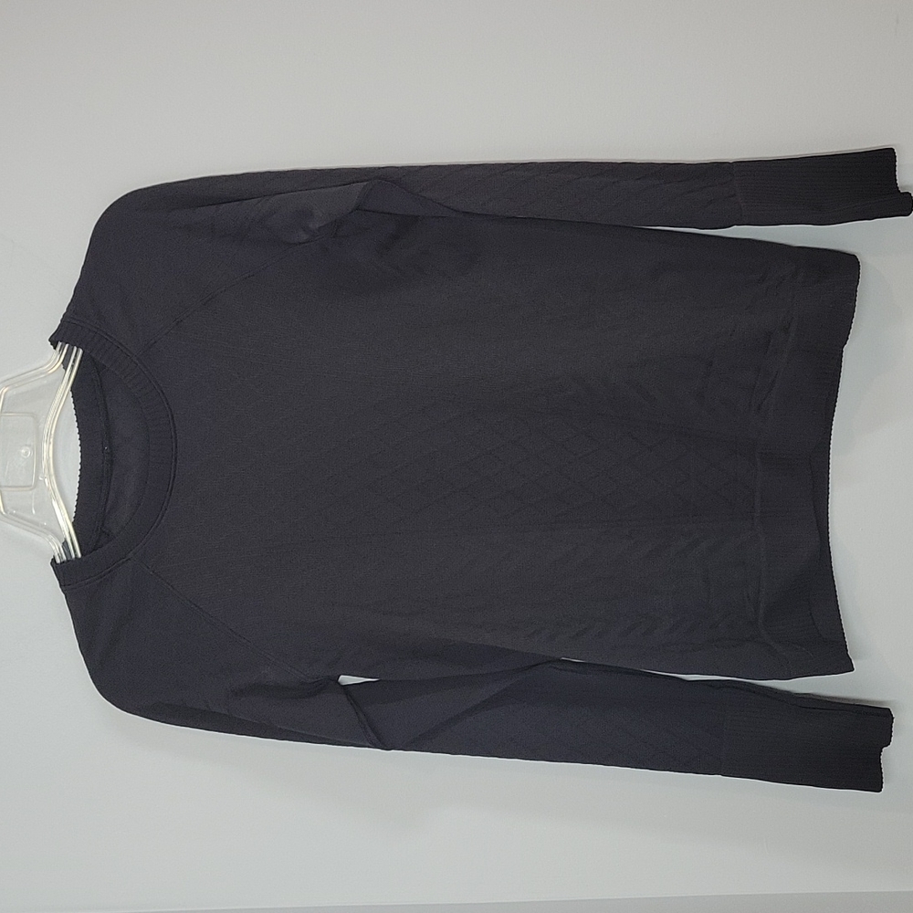 lululemon black Rest Less seamless pullover long sleeve shirt with thumbholes